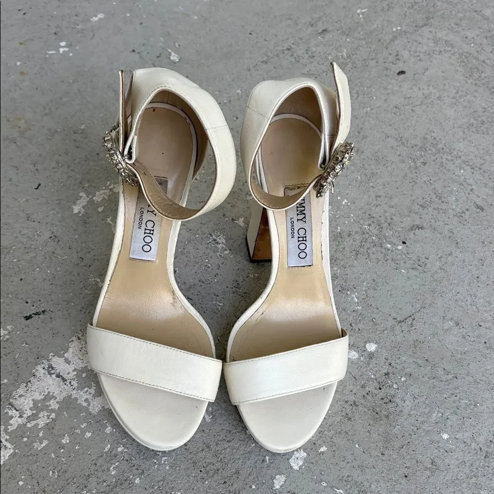 Jimmy Choo Mionne 120 Latte Leather platforms